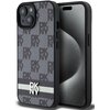 Etui DKNY Leather Checkered Mono Pattern & Printed Stripes do Apple iPhone 14 Plus/15 Plus Czarny