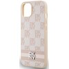 Etui DKNY Leather Checkered Mono Pattern & Printed Stripes do Apple iPhone 14 Plus/15 Plus Różowy Kompatybilność Apple iPhone 15 Plus