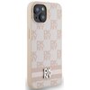 Etui DKNY Leather Checkered Mono Pattern & Printed Stripes do Apple iPhone 14 Plus/15 Plus Różowy Model telefonu iPhone 15 Plus