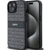 Etui DKNY Leather Mono Stripe & Metal Logo do Apple iPhone 14 Plus/15 Plus Czarny