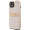 Etui DKNY Leather Mono Stripe & Metal Logo do Apple iPhone 14 Plus/15 Plus Różowy Seria telefonu iPhone