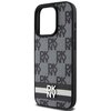 Etui DKNY Leather Checkered Mono Pattern & Printed Stripes do Apple iPhone 15 Pro Czarny Typ Etui nakładka