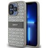 Etui DKNY Leather Mono Stripe & Metal Logo do Apple iPhone 15 Pro Beżowy