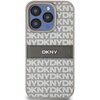 Etui DKNY Leather Mono Stripe & Metal Logo do Apple iPhone 15 Pro Beżowy Model telefonu iPhone 15 Pro