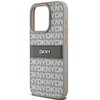 Etui DKNY Leather Mono Stripe & Metal Logo do Apple iPhone 15 Pro Beżowy Typ Etui nakładka