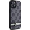 Etui DKNY Leather Checkered Mono Pattern & Printed Stripes do Apple iPhone 13/14/15 Czarny Model telefonu iPhone 14