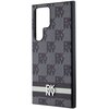 Etui DKNY Leather Checkered Mono Pattern & Printed Stripes do Samsung Galaxy S24 Ultra Czarny Typ Etui magnetyczne