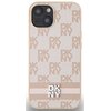 Etui DKNY Leather Checkered Mono Pattern & Printed Stripes do Apple iPhone 13/14/15 Różowy Model telefonu iPhone 13