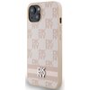 Etui DKNY Leather Checkered Mono Pattern & Printed Stripes do Apple iPhone 13/14/15 Różowy Seria telefonu iPhone
