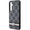 Etui DKNY Leather Checkered Mono Pattern & Printed Stripes do Samsung Galaxy S24 Czarny Typ Etui magnetyczne