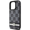 Etui DKNY Leather Checkered Mono Pattern & Printed Stripes do Apple iPhone 15 Pro Max Czarny Dominujący kolor Czarny