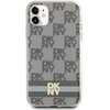 Etui DKNY IML Checkered Mono Pattern & Printed Stripes MagSafe do Apple iPhone 11/Xr Beżowy Model telefonu iPhone 11