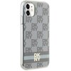 Etui DKNY IML Checkered Mono Pattern & Printed Stripes MagSafe do Apple iPhone 11/Xr Beżowy Model telefonu iPhone Xr