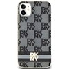 Etui DKNY Hardcase IML Checkered Mono Pattern & Printed Stripes Magsafe do Apple iPhone 11/Xr Czarny