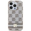 Etui DKNY Hardcase IML Checkered Mono Pattern & Printed Stripes Magsafe do Apple iPhone 13 Pro/13 Beżowy