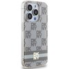 Etui DKNY IML Checkered Mono Pattern & Printed Stripes MagSafe do Apple iPhone 14 Pro Beżowy Seria telefonu iPhone