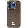 Etui DKNY Leather Pattern Metal Logo MagSafe do Apple iPhone 14 Pro Brązowy Model telefonu iPhone 14 Pro