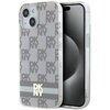 Etui DKNY Hardcase IML Checkered Mono Pattern & Printed Stripes do Apple iPhone 13/14/15 Beżowy