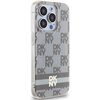 Przedstawione jest etui na telefon z przezroczystymi bokami, które ukazuje ekran smartfona z niebieskim, abstrakcyjnym wzorem świetlnym. Etui jest dopasowane do modelu telefonu, a jego konstrukcja uwzględnia przyciski boczne.