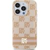 Etui DKNY IML Checkered Mono Pattern & Printed Stripes MagSafe do Apple iPhone 15 Pro Różowy Seria telefonu iPhone