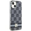 Etui DKNY IML Checkered Mono Pattern & Painted Stripes MagSafe do Apple iPhone 14 Plus/15 Plus Czarny Model telefonu iPhone 15 Plus