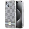 Etui DKNY IML Checkered Mono Pattern & Painted Stripes MagSafe do Apple iPhone 13/14/15 Beżowy