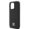 Etui DKNY Leather Monogram Pattern Metal Logo MagSafe do Apple iPhone 15 Pro Max Czarny Typ Etui magnetyczne