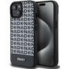 Etui DKNY Leather Printed Pattern Metal Logo MagSafe do Apple iPhone 13/14/15 Czarny