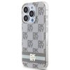 Etui DKNY IML Checkered Mono Pattern & Printed Stripes MagSafe do Apple iPhone 15 Pro Max Beżowy Model telefonu iPhone 15 Pro Max