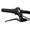 Czarny uchwyt rowerowy z gumową teksturą i manetką zmiany biegów z napisem "Shimano Revoshift". Obok znajduje się dźwignia hamulca z widocznym kablem.