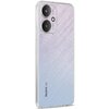 Przezroczyste etui na telefon z widocznymi dwoma aparatami i napisem "50MP AI CAM" oraz "Redmi 5G" na dolnej części obudowy. Tło etui ma gradientowy wzór przechodzący z fioletu do błękitu.