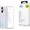 Przezroczyste etui na telefon jest pokazane obok opakowania z logo "3mk" i żółtą naklejką "Military Grade Drop Test MIL-STD-810H". Na opakowaniu widnieje napis "Clear Case", "Premium back protection" oraz "Maximum durability".