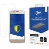 Na zdjęciu widoczny jest telefon z nałożonym szkłem ochronnym oraz opakowanie produktu "3mk FlexibleGlass Lite" z napisem "basic protection FlexibleGlass Lite™". Na opakowaniu znajdują się również informacje o certyfikatach i technologii, a także grafika 