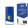 Opakowanie produktu "3mk Protection FlexibleGlass Lite" przedstawia grafikę telefonu z nałożonym szkłem ochronnym oraz żółto-niebieską tarczę. Na opakowaniu widnieją napisy: "basic protection", "Your screen 200% stronger", "FIT-IN™ technology", a także lo