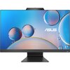 Na zdjęciu widoczny jest komputer z dużym ekranem, na którym wyświetlane są kolorowe bańki na niebieskim tle. Na ekranie znajduje się logo "ASUS".