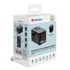 Adapter podróżny VERBATIM UTA-10 USB-A 3 x USB-C PD QC 4+ (Globalny) Kolor Czarny