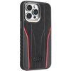 Etui AUDI Genuine Leather MagSafe do Apple iPhone 15 Pro Czarno-czerwony Dominujący kolor Czarno-czerwony