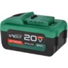 Zielono-czarny akumulator z widocznymi napisami: "LITHIUM-ION S-VOLT 20V MAX EXTREME STALCO 8Ah". Produkt ma prostokątny kształt z zaokrąglonymi krawędziami.