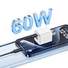 Kabel USB-C - USB-C USAMS US-SJ711 60W 1 m Czarny Obsługiwane zasilanie [W] do 60