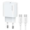 Ładowarka sieciowa USAMS T65 OYXLTZ01 20W Biały + kabel USB-C - USB-C