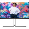 Monitor AOC wyświetla kolorowy mural z abstrakcyjnymi wzorami i intensywnymi barwami. Na dolnej ramce monitora widoczne jest logo "AOC".