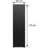Lodówka SMITH&BROWN SFBF-532-BE3 No Frost 175cm Czarna Położenie zamrażarki Na dole