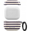 Etui na słuchawki BURGA Old Money do Apple AirPods 3 Beżowo-niebieski Karabińczyk Tak