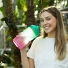 Butelka plastikowa SOXO Momoway Zielono-różowy Materiał PETG