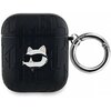 Etui na słuchawki KARL LAGERFELD Monogram Choupette Head do Apple Airpods 1/2 Czarny