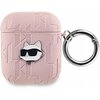 Etui na słuchawki KARL LAGERFELD Monogram Choupette Head do Apple Airpods 1/2 Różowy