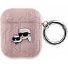 Etui na słuchawki KARL LAGERFELD Monogram Karl & Choupette Head do Apple Airpods 1/2 Różowy