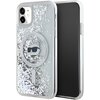 Etui KARL LAGERFELD Liquid Glitter Choupette Head Magsafe do Apple iPhone 11/Xr Przezroczysty