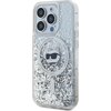 Etui KARL LAGERFELD Liquid Glitter Choupette Head Magsafe do Apple iPhone 14 Pro Max Przezroczysty Model telefonu iPhone 14 Pro Max