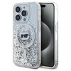 Etui KARL LAGERFELD Liquid Glitter Choupette Head Magsafe do Apple iPhone 15 Pro Transparentny